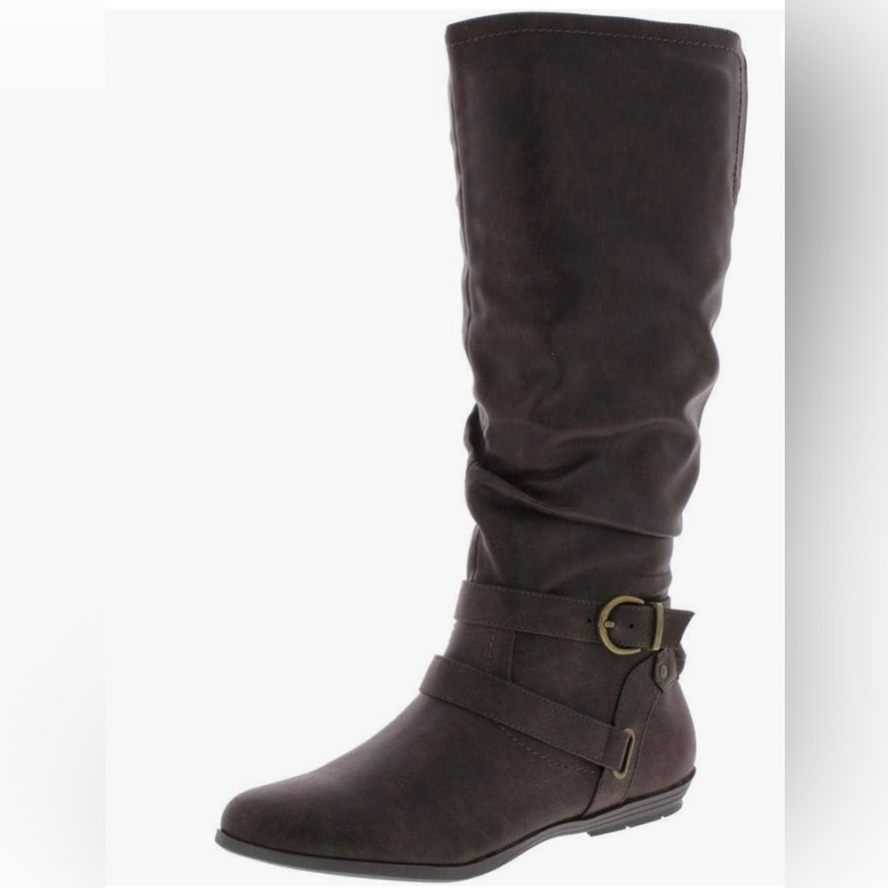 Cliffs by WHITE MOUNTAIN Fairfield Almond Toe Mid-Calf Brown Boots Women 7 M NEW